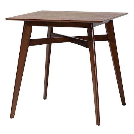 Baxton Studio Leena Mid-Century Modern Walnut Brown Finished Wood Counter Height Pub Table 234-13285-ZORO